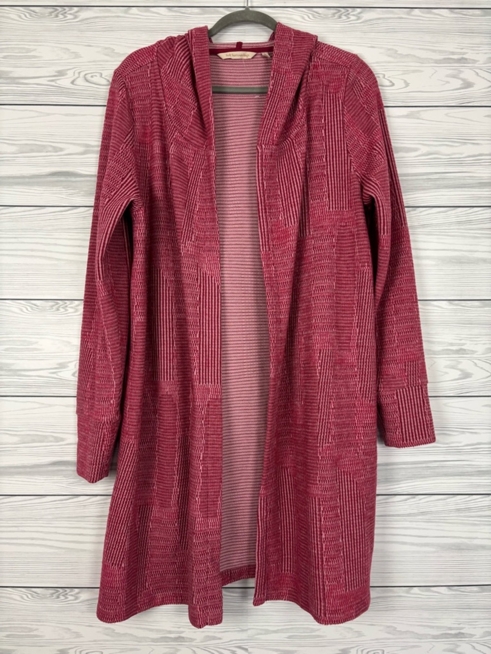 Soft Surroundings Pink Long Line Open Cardigan Sweater Size Large NWOT